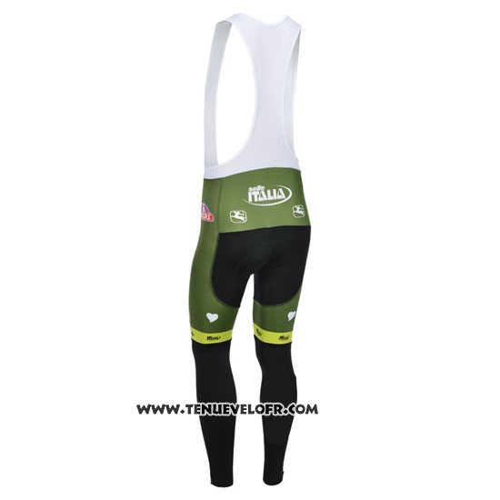 2013 Maillot Ciclismo Vini Fantini Vert et Noir Manches Longues et Cuissard